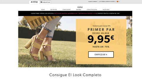web de justFab